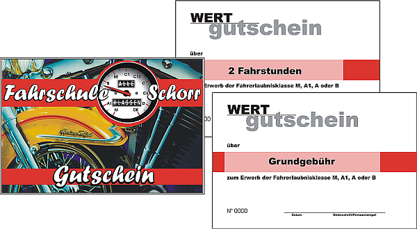 Führerschein gutschein Gutscheine für